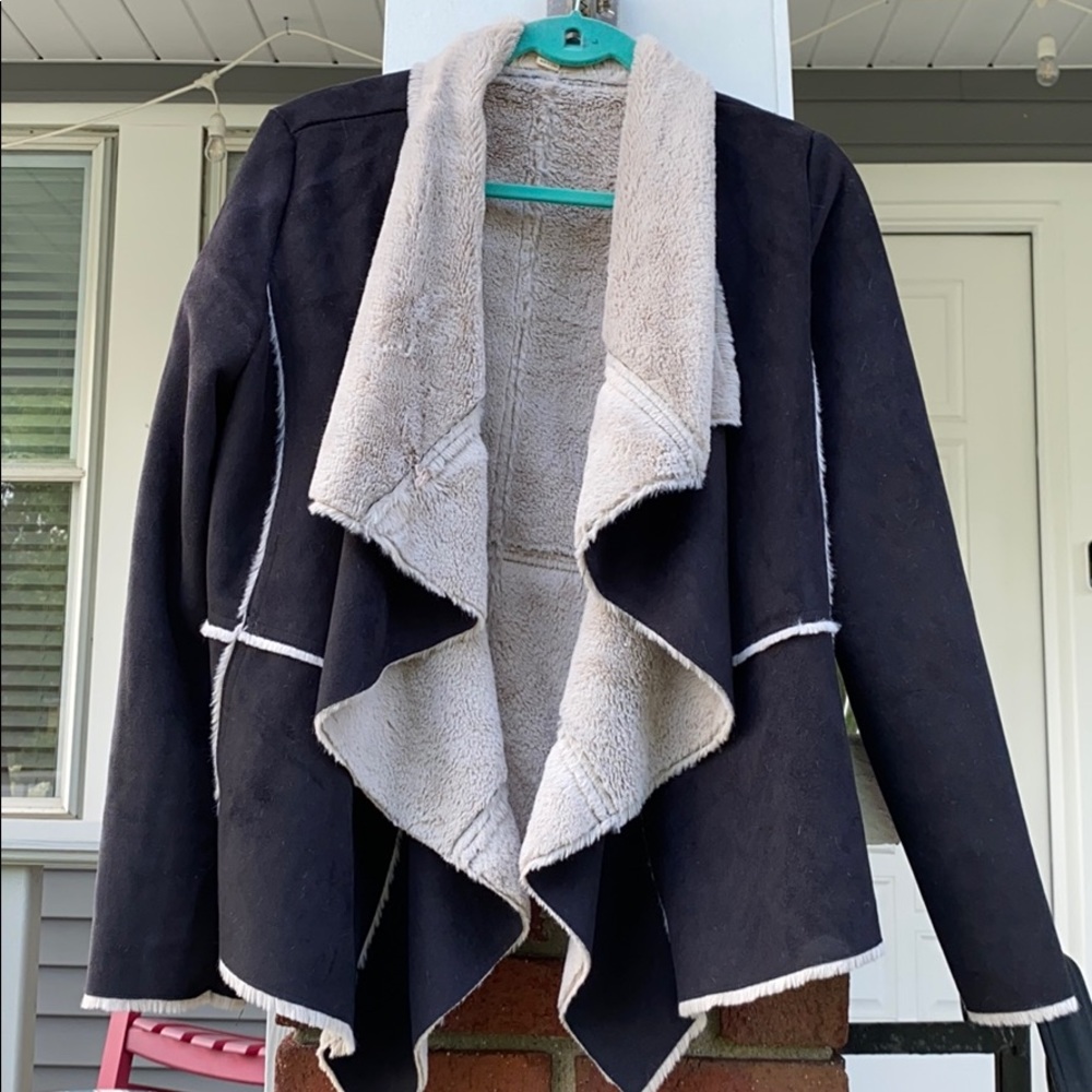 Love stitch Suede & Faux Fur Jacket (L)